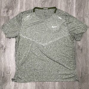 Nike Shirt Men's Large Green Rise 365 Dri Fit ADV Running Fitness Top Tee CZ9184